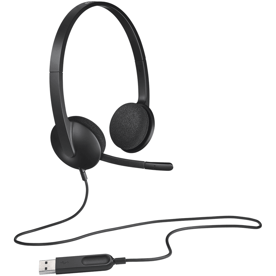 H340 USB slušalice s mikrofonom, crne