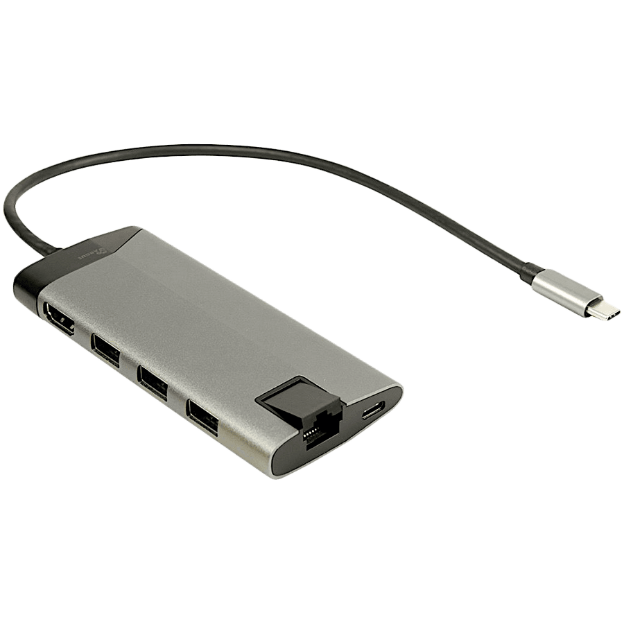 USB-C priključna stanica, 3x USB 3.0, HDMI 4K, RJ-45, čitač kartica