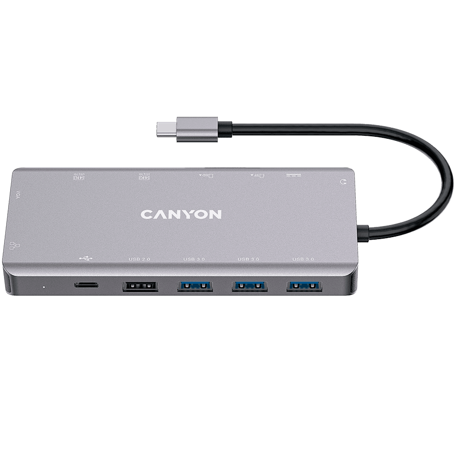 hub DS-12 13in1 4k USB-C Dark Grey