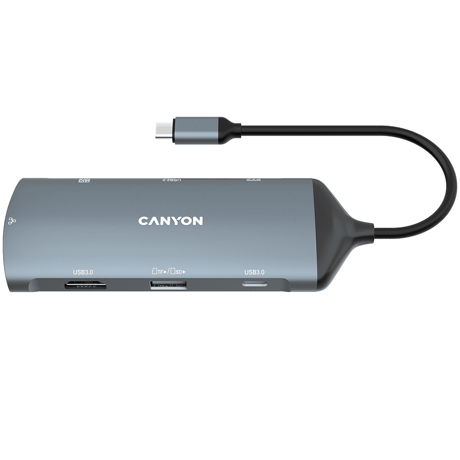 DS-15 USB-C hub 8-u-1, HDMI 4K, Gigabit LAN, PD 100W