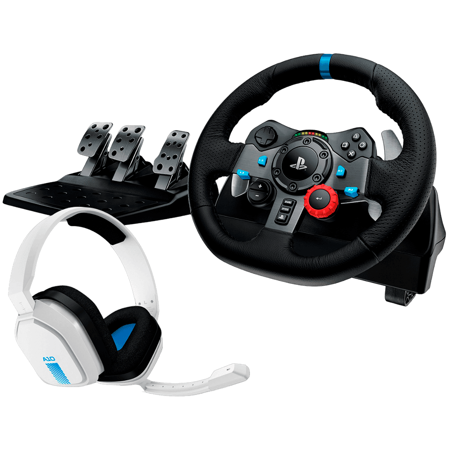 G29 Driving Force Racing Wheel for PS + Astro A10 - WHITE