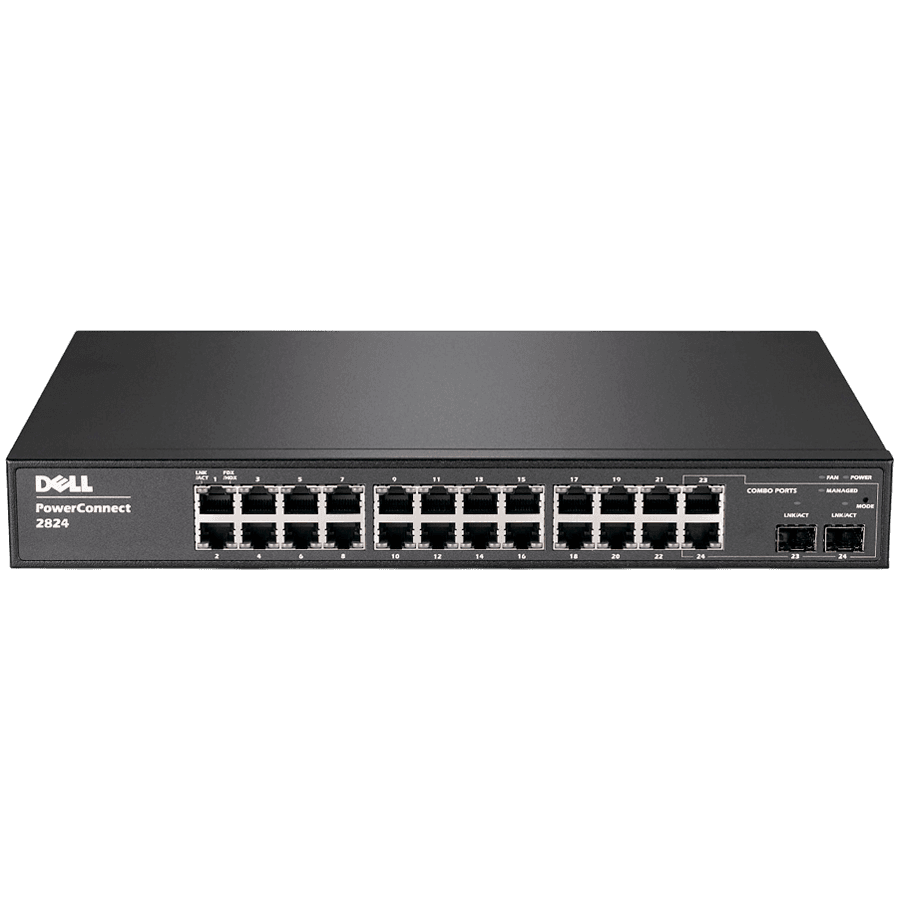 PowerConnect2824; 24 GbE Port WebManaged wuth 2 SFP Combo Ports