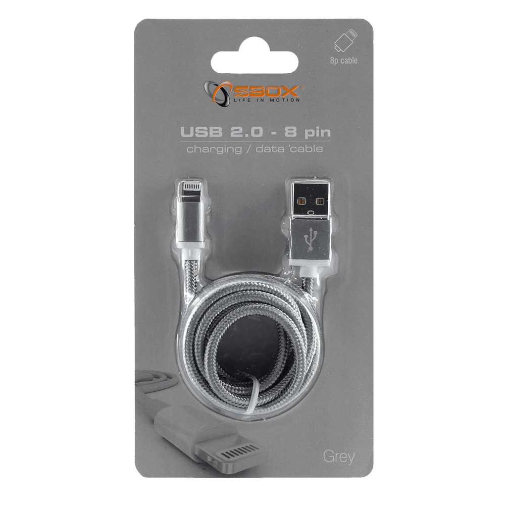 KABEL SBOX USB -> iPh.7 M/M 1,5M Blister Sivi — fotografija 4
