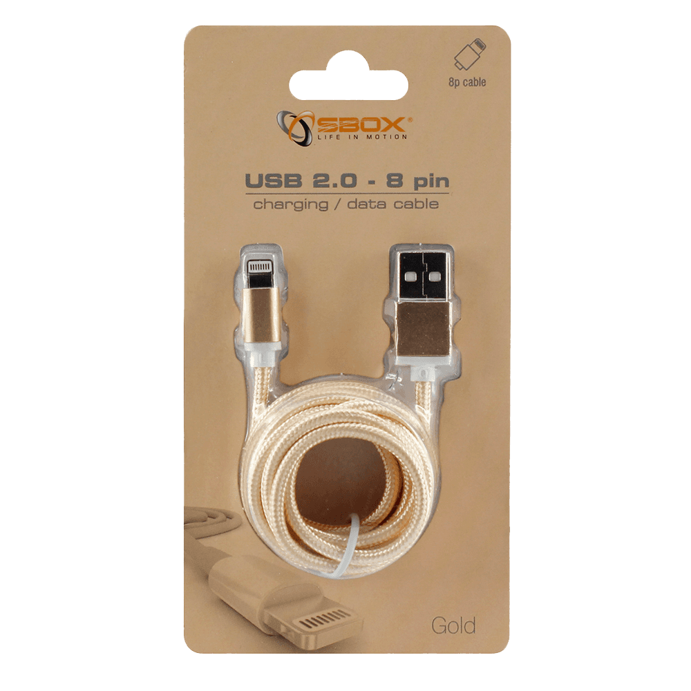 KABEL SBOX USB -> iPh.7 M/M 1,5M Blister Zlatni — fotografija 2