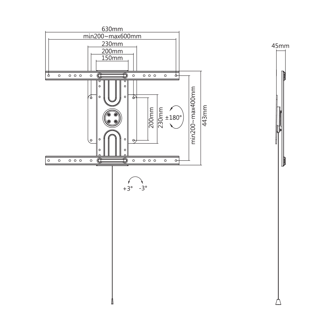 STALAK SBOX PLB-1246F (37-80"/50kg/600x400) — fotografija 6