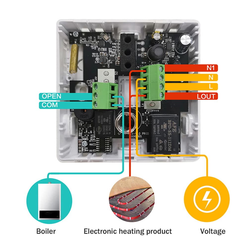 SMART WIFI AMBIENT THERMOSTAT, TSH02, BLACK — fotografija 2