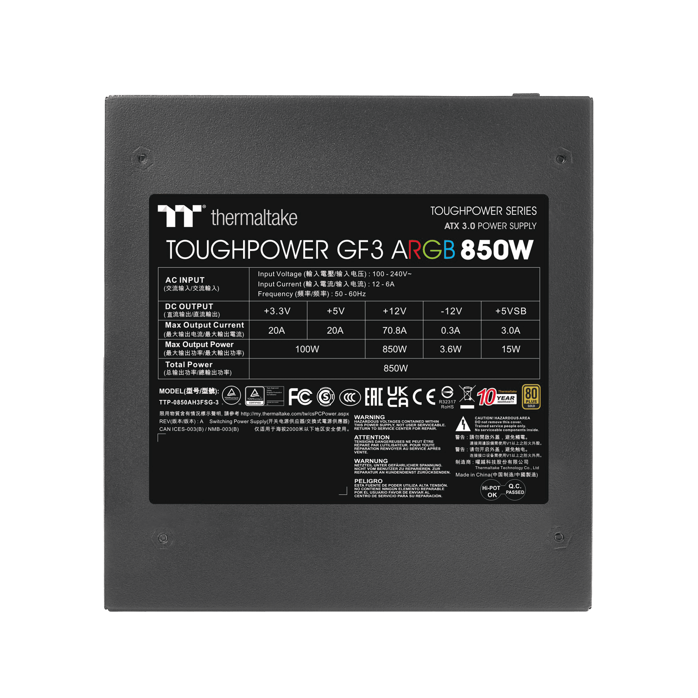 NAPAJANJE TOUGHPOWER GF3 ARGB 850W — fotografija 3