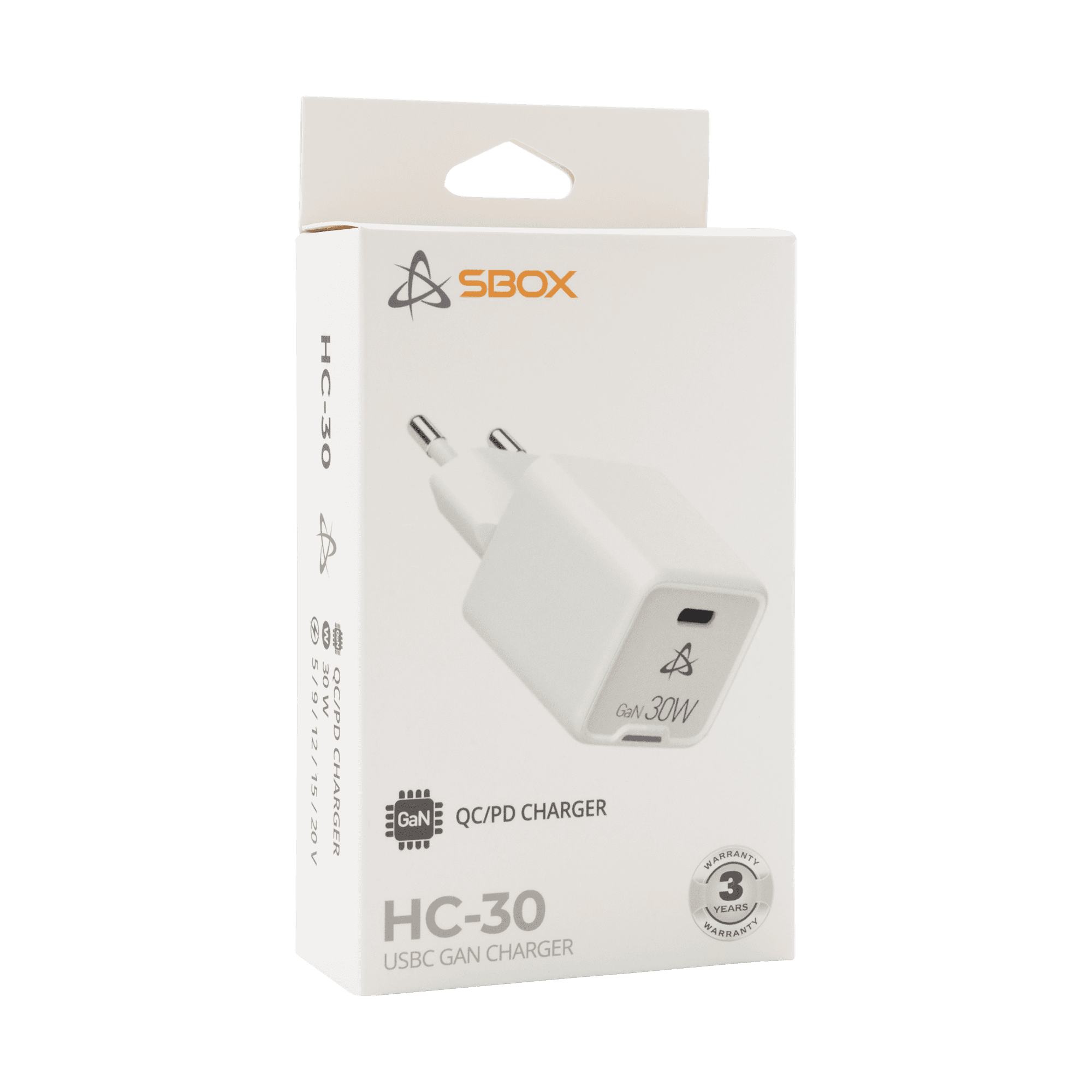 USB KUĆNI PUNJAČ SBOX HC-30 / Type-C 30W GAN — fotografija 4