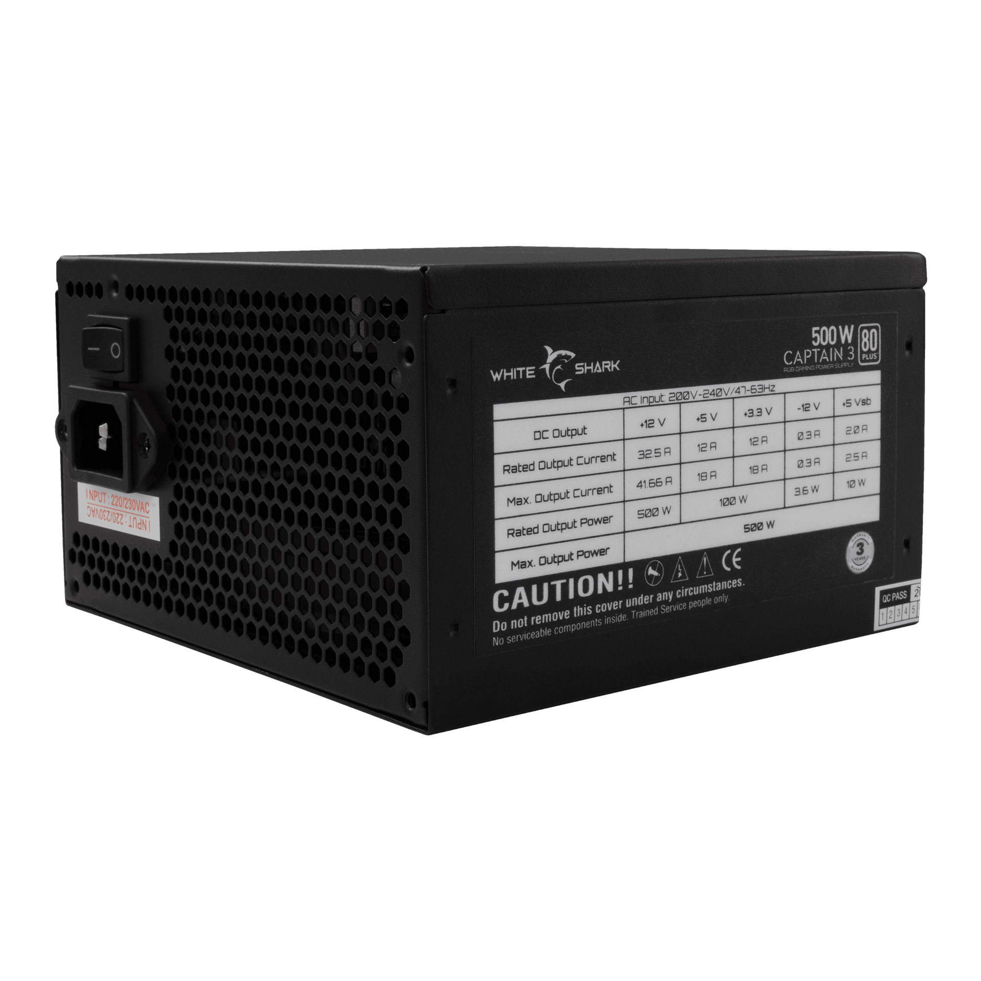 NAPAJANJE GPSU-W500F CAPTAIN-3 500W 80+ RGB — fotografija 3
