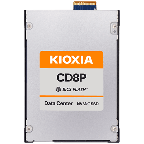SSD Data Center Read Intensive KIOXIA CD8P-R 15.36TB PCIe Gen5 (1x4) Single-port (128GT/s) NVMe 2.0, BiCS Flash TLC, E3.S 7.5mm, Read/Write: 12000/5300 MBps, IOPS 2000K/200K, DWPD 1