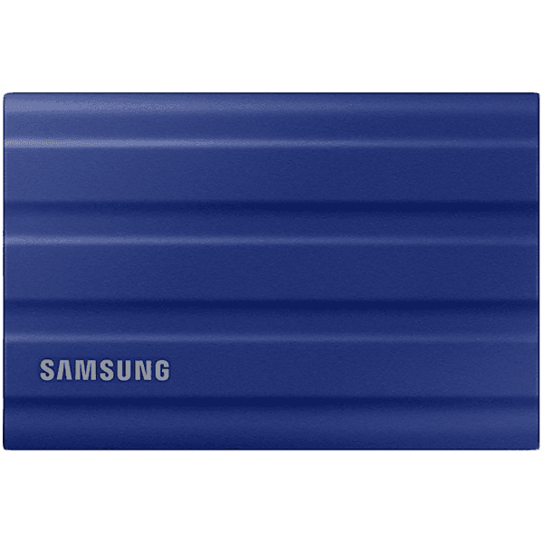 SAMSUNG T7 Shield Ext SSD 2000 GB USB-C blue 1050/1000 MB/s 3 yrs, included USB Type C-to-C and Type C-to-A cables, Rugged storage featuring IP65 rated dust and water resistance and up to 3-meter drop resistant