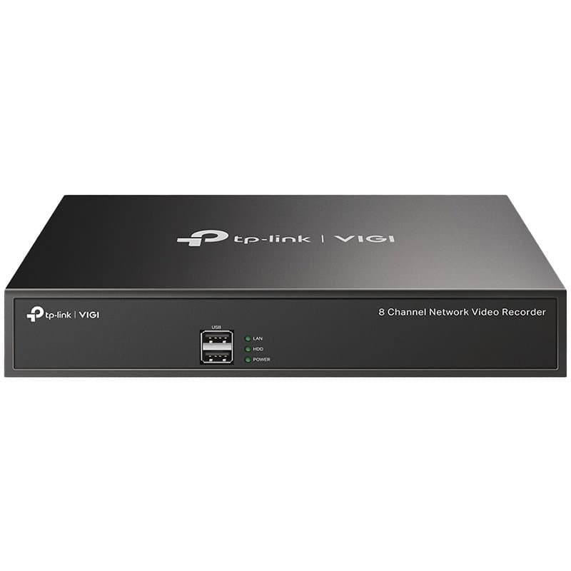 8 Channel Network Video RecorderSPEC: H.265+/H.265/H.264+/H.264, Up to 5MP resolution, 80 Mbps Incoming Bandwidth(up to 8 channels), 1× SATA Interface(up to 10 TB), 12V DC 1.5 A, 2× USB 2.0, 1× VGA port, 1× HDMI portFEATURE: Two-Way Audio