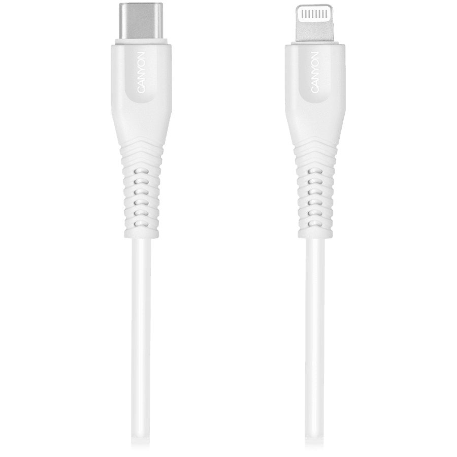 CANYON cable MFI-4 Type-C to Lightning 1.2m White