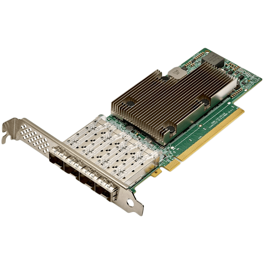 Broadcom NetXtreme P425G (BCM957504-P425G) 4x25GbE (25/10GbE), PCIe 4.0 x16, SFP28, BCM57504, Ethernet Adapter, LP + FH brackets incl, BOX