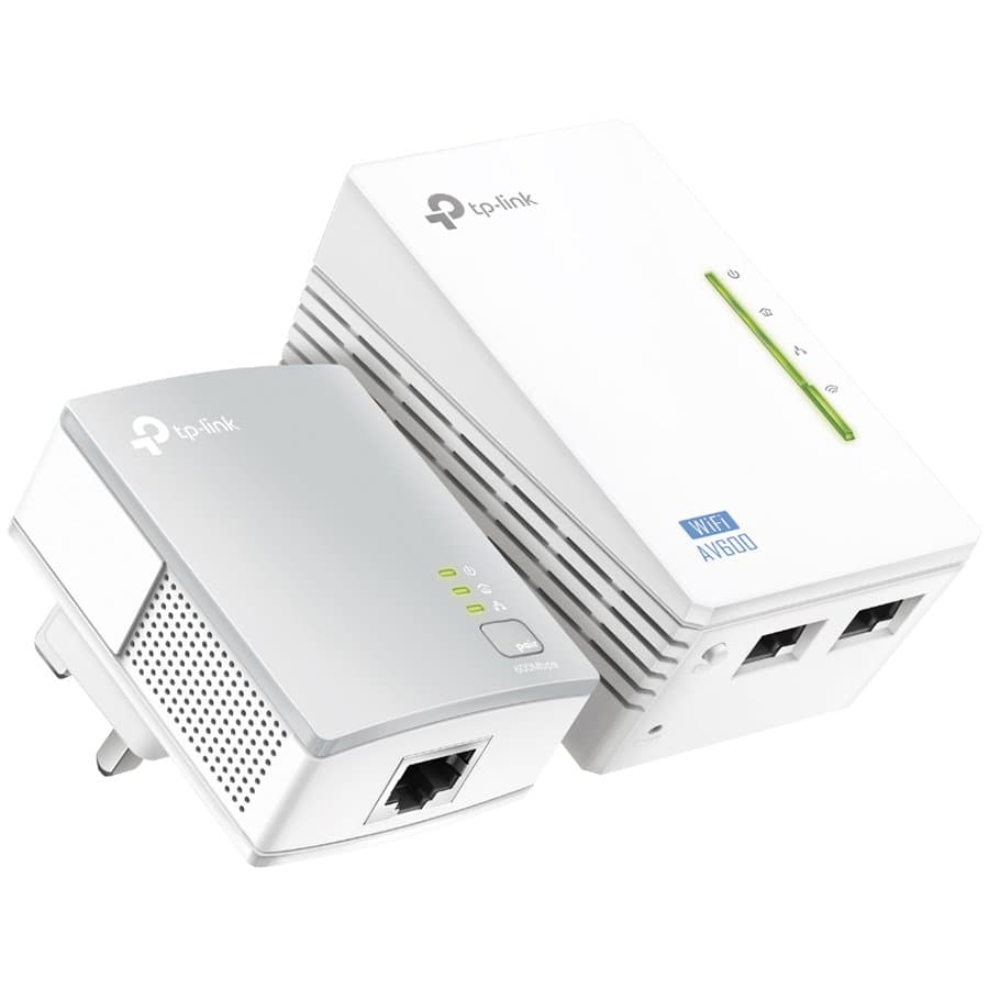 300Mbps Wireless AV600 Powerline Extender starter Kit, 500Mbps Powerline Datarate, 2.4GHz, 802.11b/g/n, 2 Fast Ethernet ports, HomePlug AV, Plug and Play, WiFi Clone, Twin Pack (with a TL-PA4010)
