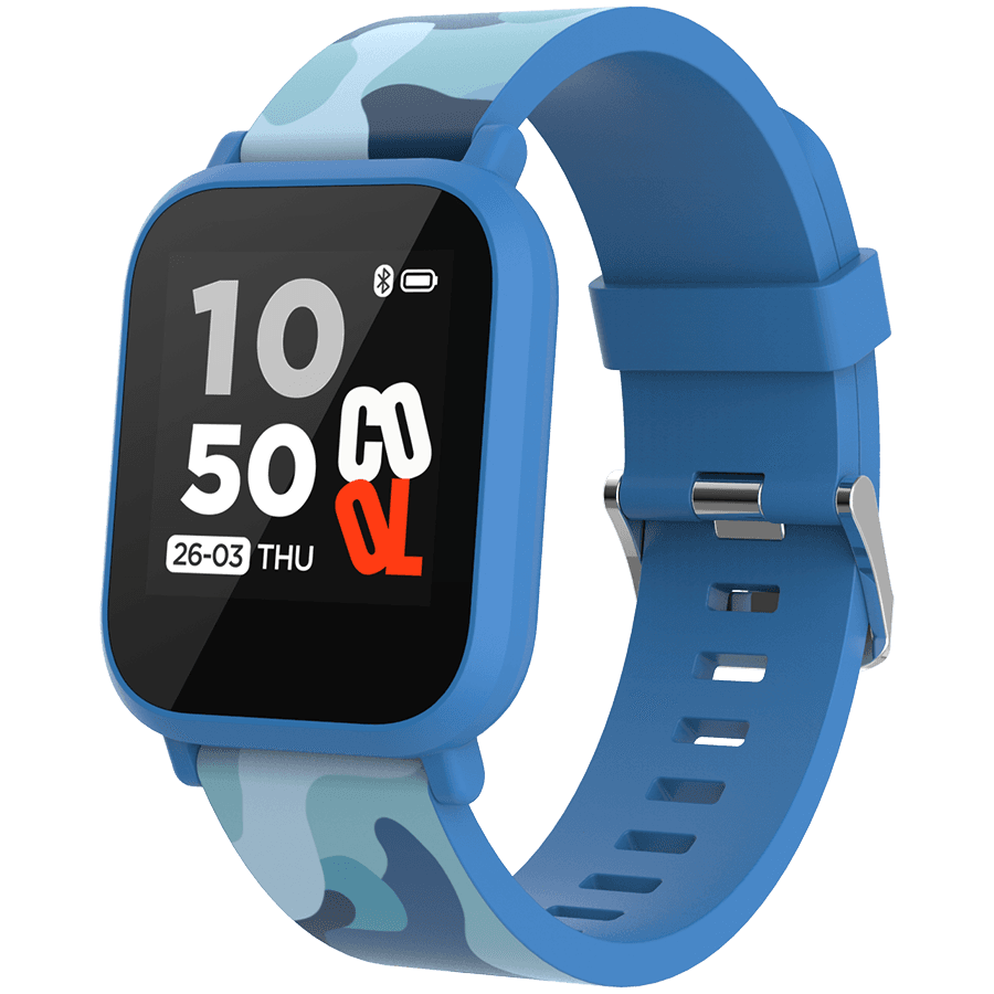 CANYON My Dino KW-33, Teenager smart watch, 1.3 inches IPS full touch screen, blue plastic body, IP68 waterproof, BT5.0, multi-sport mode, built-in kids game, compatibility with iOS and android, 155mAh battery, Host: D42x W36x T9.9mm, Strap: 240x22mm, 33g