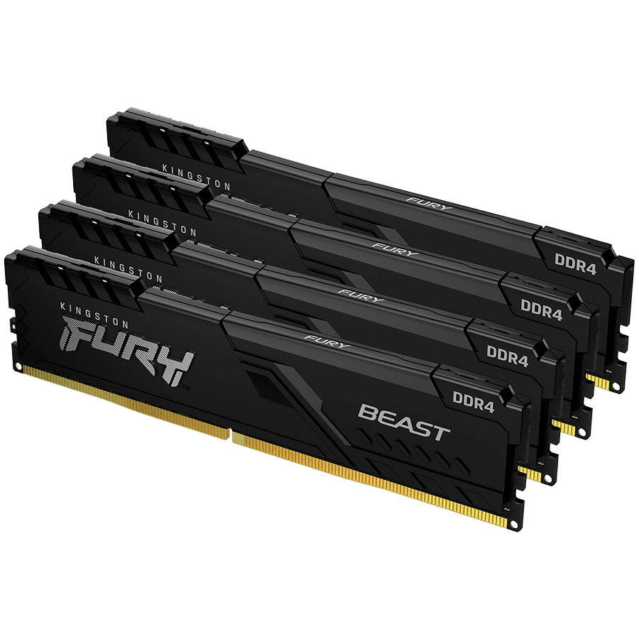 Kingston DRAM 128GB 3600MT/s DDR4 CL18 DIMM (Kit of 4) FURY Beast Black