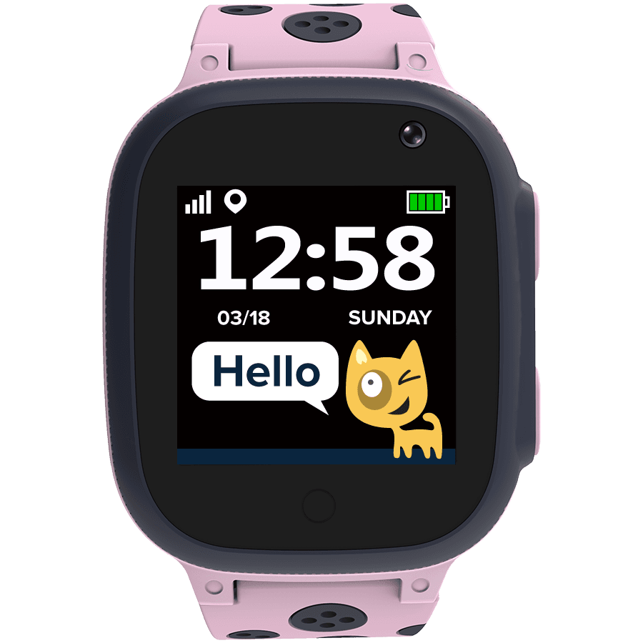 CANYON Sandy KW-34, Kids smartwatch, 1.44 inch colorful screen, GPS function, Nano SIM card, 32+32MB, GSM(850/900/1800/1900MHz), 400mAh battery, compatibility with iOS and android, Pink, host: 52.9*40.3*14.8mm, strap: 230*20mm, 42g