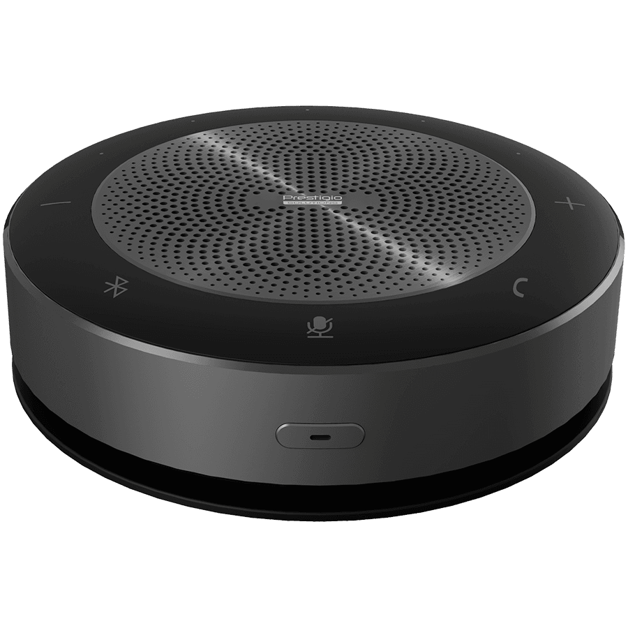 Prestigio Solutions Video Conferencing Speakerphone Alpha: 5W, 6 mic, 5m (Radius), Wireless charging, Connection via USB Type-C, AUX or BT4.2+EDR
