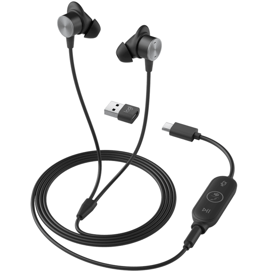 LOGITECH Logi Zone Wired Earbuds Teams - GRAPHITE - USB - EMEA