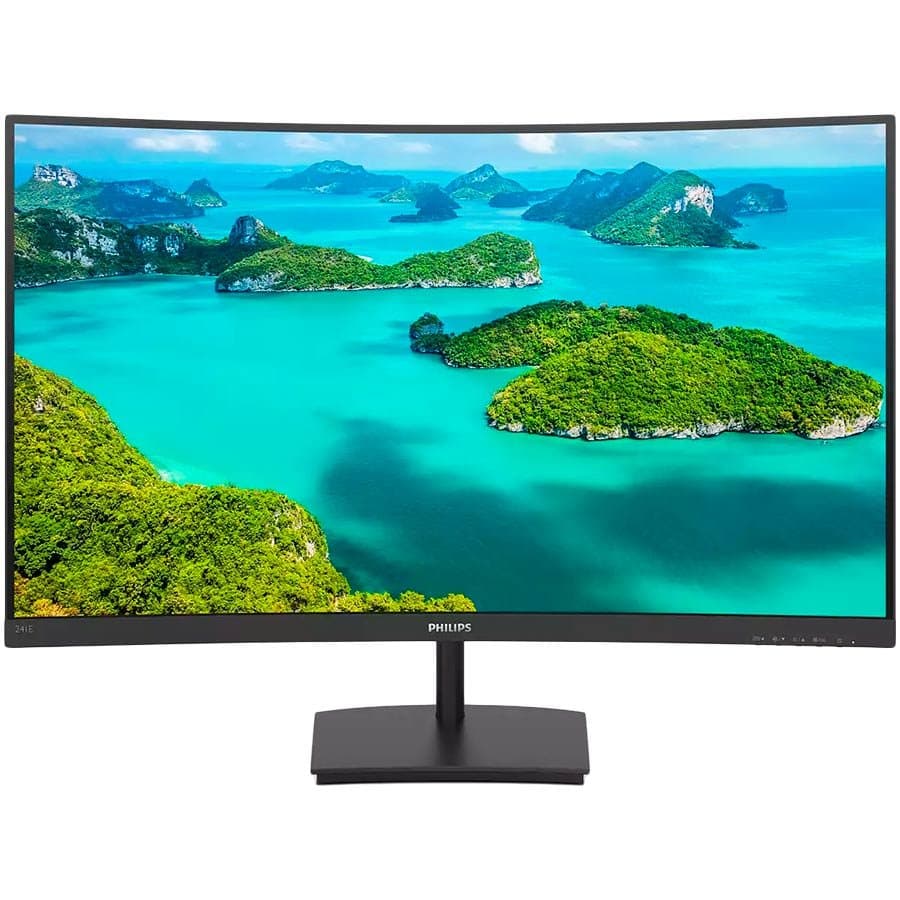PHILIPS Monitor 241E1SC 24" (23.6" viewable) Curved, 1920x1080 (FHD), VA, 75Hz, 1500R, 4ms, FreeSync, 1x HDMI, 1x VGA
