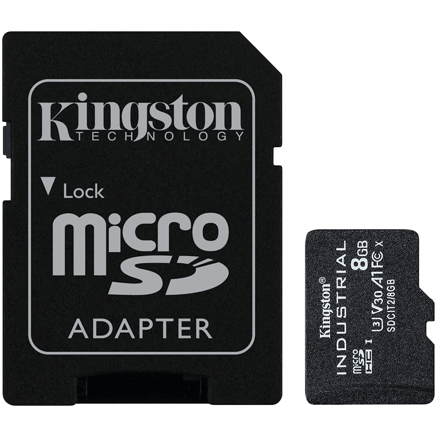 Kingston 8GB microSDHC Industrial C10 A1 pSLC Card + SD Adapter