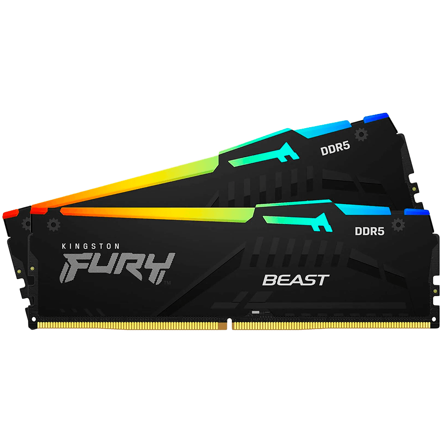 Kingston DRAM 16GB 5200MT/s DDR5 CL40 DIMM (Kit of 2) FURY Beast RGB XMP