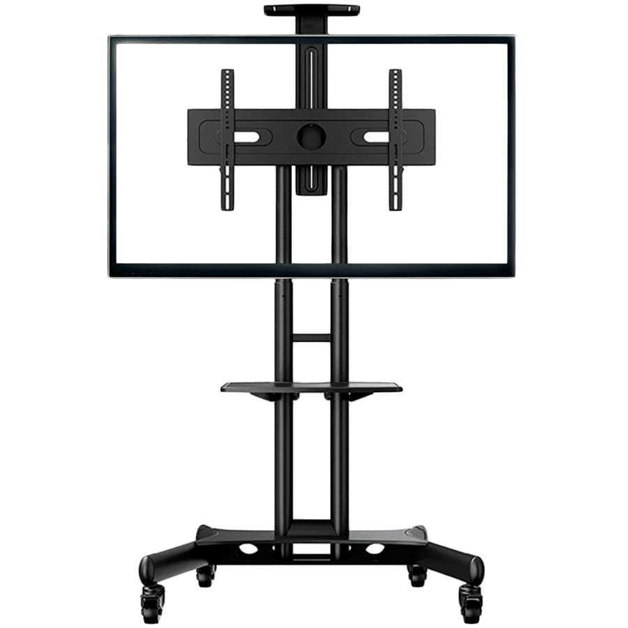 ONKRON Mobile TV Stand for 40-70” TVs with Wheels Shelves Height Adjustable Rolling TV Cart, Black