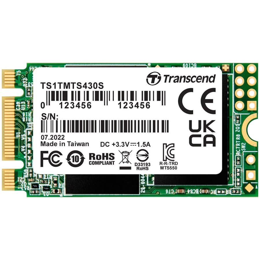 Transcend 1TB, M.2 2242 SSD, SATA III, 3D TLC