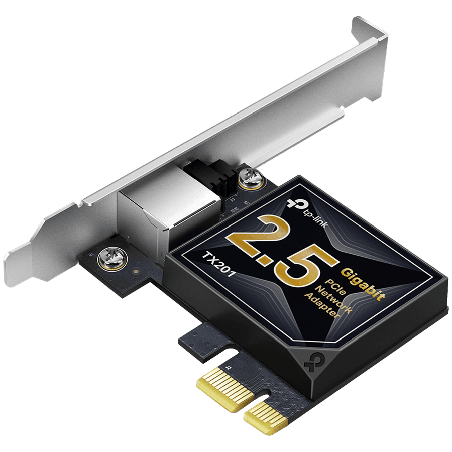 TP-Link TX201 2.5 Gigabit PCI Express Network Adapter, PCIe 2.1 ×1, Support 2.5/1 Gbps and 100 Mbps Network Standards, Low-Profile and Full-Height Brackets, Fully compatible with Windows 11/10/, Windows Servers 2022/2019/2016/2012 R2/2012/2008 R2