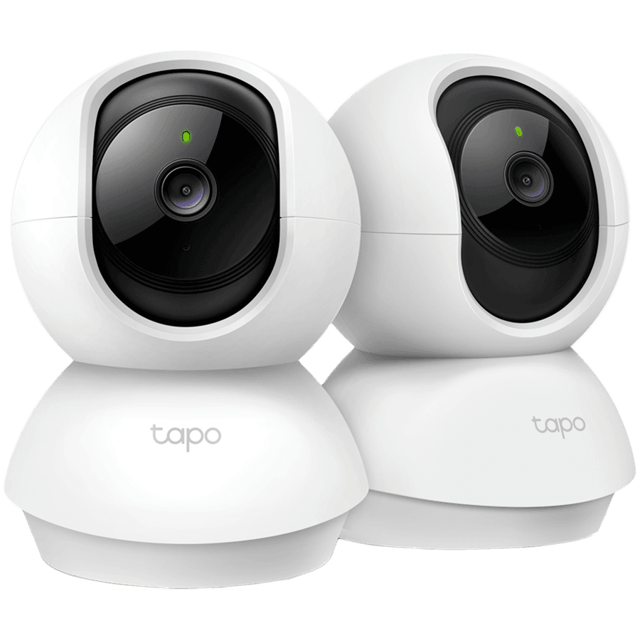 TP Link Tapo C210 2-Pack, Pan/Tilt Home Security Wi-Fi Camera, 2K (3MP) High-Definition Video, 360º horizontal range, Night Vision, Sound and Light Alarm, Motion Detection, Micro SD card-Up to 256GB, WPA/WPA2-PSK