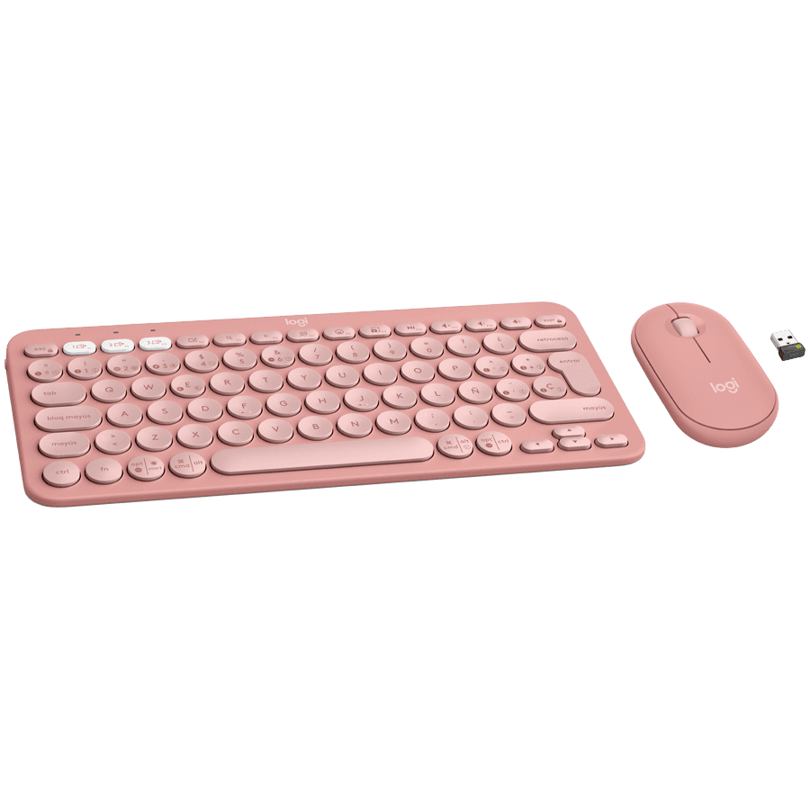 LOGITECH Pebble 2 Bluetooth Keyboard Combo - TONAL ROSE - Croatian layout