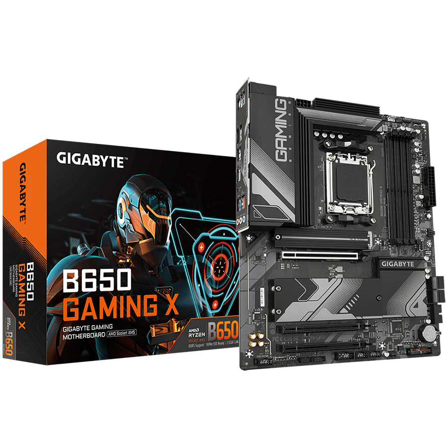 GIGABYTE Mainboard Desktop B650 GAMING X (AM5, 4xDDR5 128, 1x PCI-E 4.0 x16x16, 2x PCI-E 3.0 x16x1, 4x SATA, 3x M.2 PCIe 4.0, 3x USB Gen1, 1x USB Gen2, 3x USB 2.0, 1x USB 3.2 Gen 2 Type-C, 1xHDMI, 1xDP, 2.5GbE LAN, ATX, Retail)