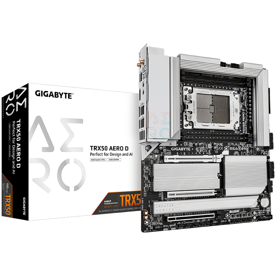 GIGABYTE Mainboard Desktop TRX50 AERO D, AMD Ryzen Threadripper PRO 7000 series/ Ryzen Threadripper 7000