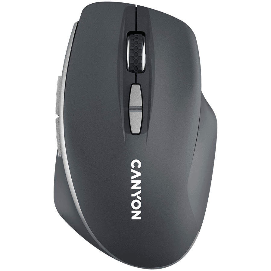 CANYON MW-21, 2.4 GHz Wireless mouse,with 7 buttons, DPI 800/1200/1600, Battery:AAA*2pcs,Dark gray72*117*41mm 0.075kg