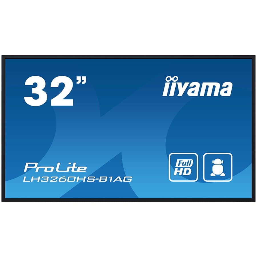 IIYAMA Monitor LED LH3260HS-B1AG 32" Full HD professional digital signage display  VA 1920 x 1080 @60Hz 500 cd/m² 8ms Android 11 OS, iiSignage², FailOver, EShare landscape, portrait