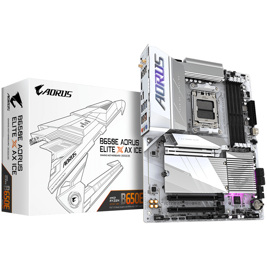 GIGABYTE B650E AORUS ELITE X AX ICE, AM5, 4x DDR5, WIFI6E, ATX