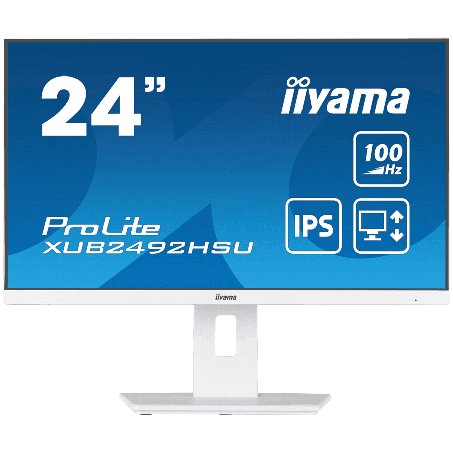 IIYAMA Monitor LED XUB2492HSU-W6 WHITE 23.8" IPS 1920 x 1080 @100Hz 16:9 250 cd/m² 1300:1 0.4ms HDMI DP USB 4 x 3.2  Full Ergonomic