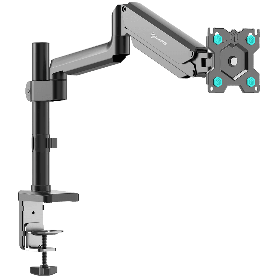ONKRON Single Monitor Desk Mount for 13'' to 34" LCD LED Screens up to 12kg, Black.