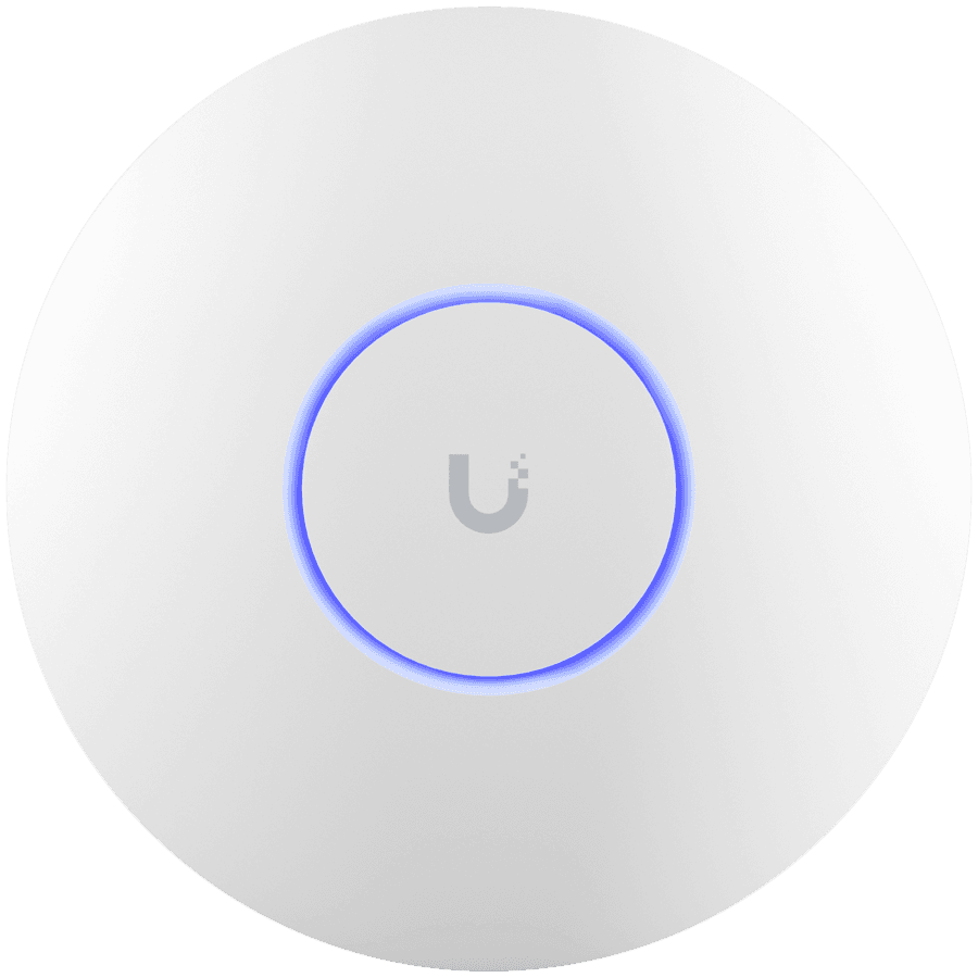 UBIQUITI U6 Long-Range; WiFi 6; 8 spatial streams; 185 m² (2,000 ft²) coverage; 350+ connected devices; Powered using PoE+; GbE uplink.