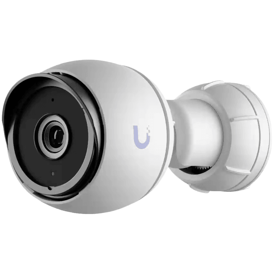 UBIQUITI G4 Bullet; 2K (4MP) video resolution; Flexible 3-axis adjust mount; 9 m (30 ft) IR night vision; AI event detections; Record audio with an integrated microphone; Connect and power using PoE; Ruggedized metal enclosure; Weatherproof (outdoor exposed).