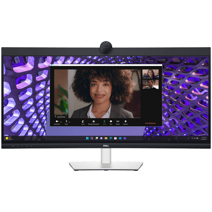 Monitor DELL P3424WEB Curved Video Conferencing 34", 3440x1440 WQHD, IPS Antiglare, 21:9, 1000:1, 300 cd/m2, 8ms/5ms, 178/178, DP, HDMI, 2xUSB-C (DP/PD), USB-B, 2xUSB 3.2, RJ-45, 2x5W Speakers, Cam, Mic, Tilt, Swivel, Height Adjust, 3Y