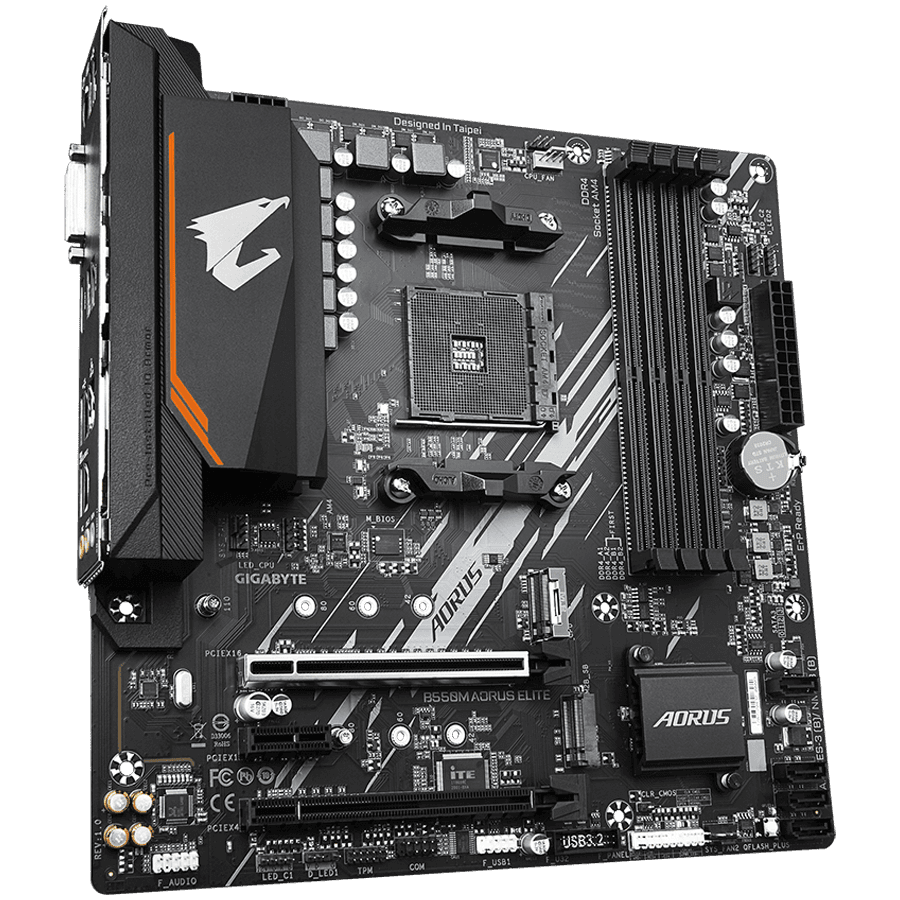 GIGABYTE MB AM4 B550 4 x DDR4 DIMM 1 x DVI-D port 1 x HDMI port 2 x M.2 4 x SATA Micro ATX