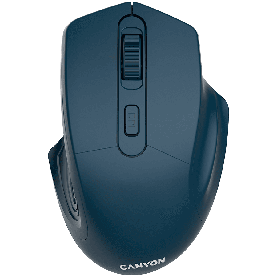 CANYON MW-15, 2.4GHz Wireless Optical Mouse with 4 buttons, DPI 800/1200/1600, Dark Blue, 115*77*38mm, 0.064kg