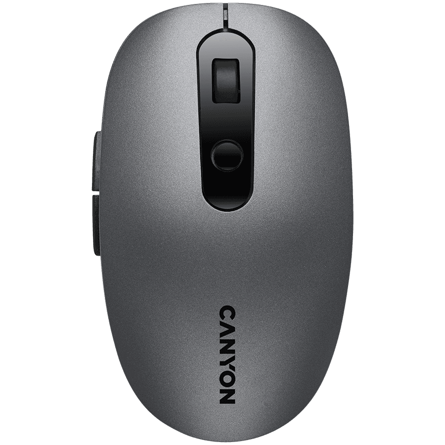 CANYON MW-9, 2 in 1 Wireless optical mouse with 6 buttons, DPI 800/1000/1200/1500, 2 mode(BT/ 2.4GHz), Battery AA*1pcs, Grey, 65.4*112.25*32.3mm, 0.092kg