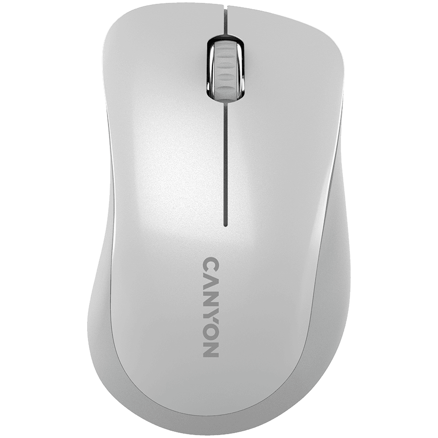 CANYON MW-11, 2.4 GHz  Wireless mouse ,with 3 buttons, DPI 1200, Battery:AAA*2pcs  ,pearl white grey67*109*38mm 0.063kg