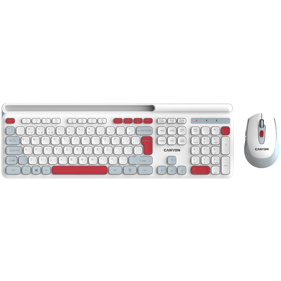 CANYON HSET-W5 EN/AD Keyboard+Mouse AAA+AA Wireless White