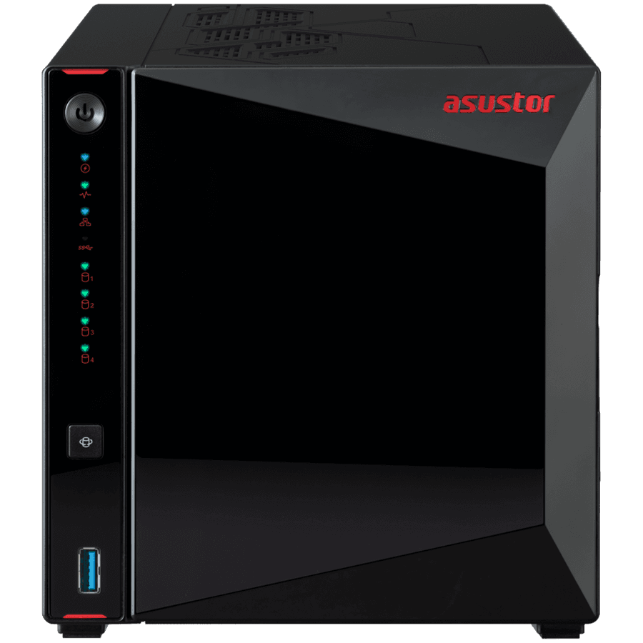 ASUSTOR NAS AS5404T  4x 3.5" 2x M.2 cache 2x 2.5Gbe Celeron QuadCore N5105 2.9GHz 4GB single PSU desktop