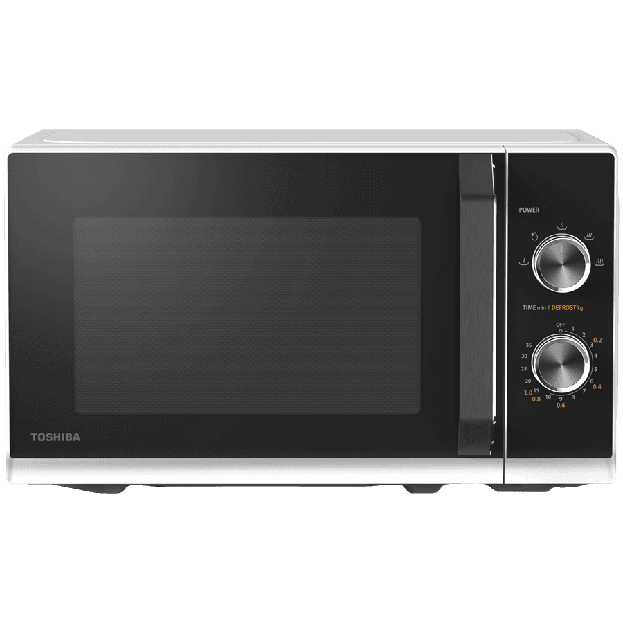 SOLO Microwave Oven, 20 Litres, Rotating Plate with Storage, Timer, Built-in LED Lights, 800 W, color:White, Dimensions: 442*368*260 mm