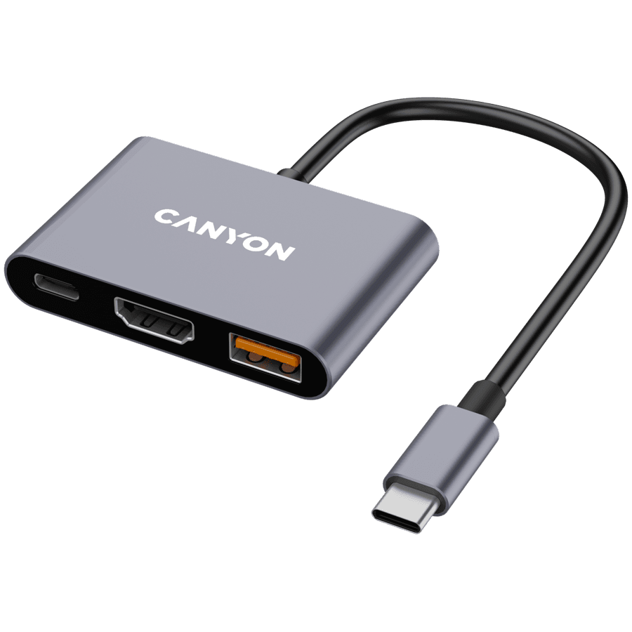 CANYON hub DS-4 3in1 USB-C Grey